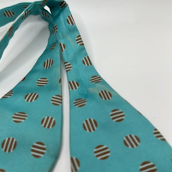 Vintage brown polka dot preppy bow tie - Picture 3 of 5